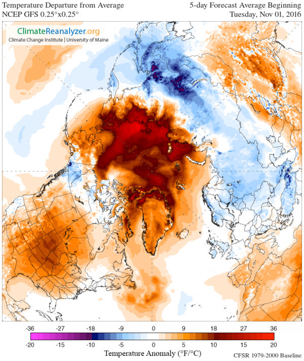 Temperaturas elevadas no Ártico abrandam a recuperação no crescimento do gelo