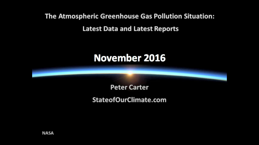relatório sobre o estado do clima e os oceanos de novembro 2016